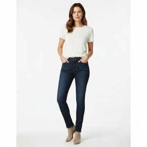 Ann Taylor Loft Women Dark Wash  Mid Rise Curvy Straight Jeans Size 6 28